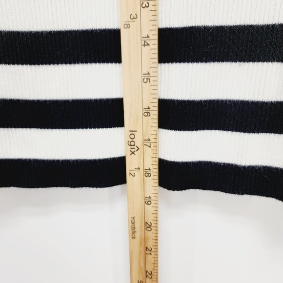 Broadway shirt Black & White Striped Off-Shoulder Ribbed Size S - Picture 6 of 9